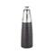34" Black Glass Brushed Two-Toned Floor Vase with Textured Silver Top